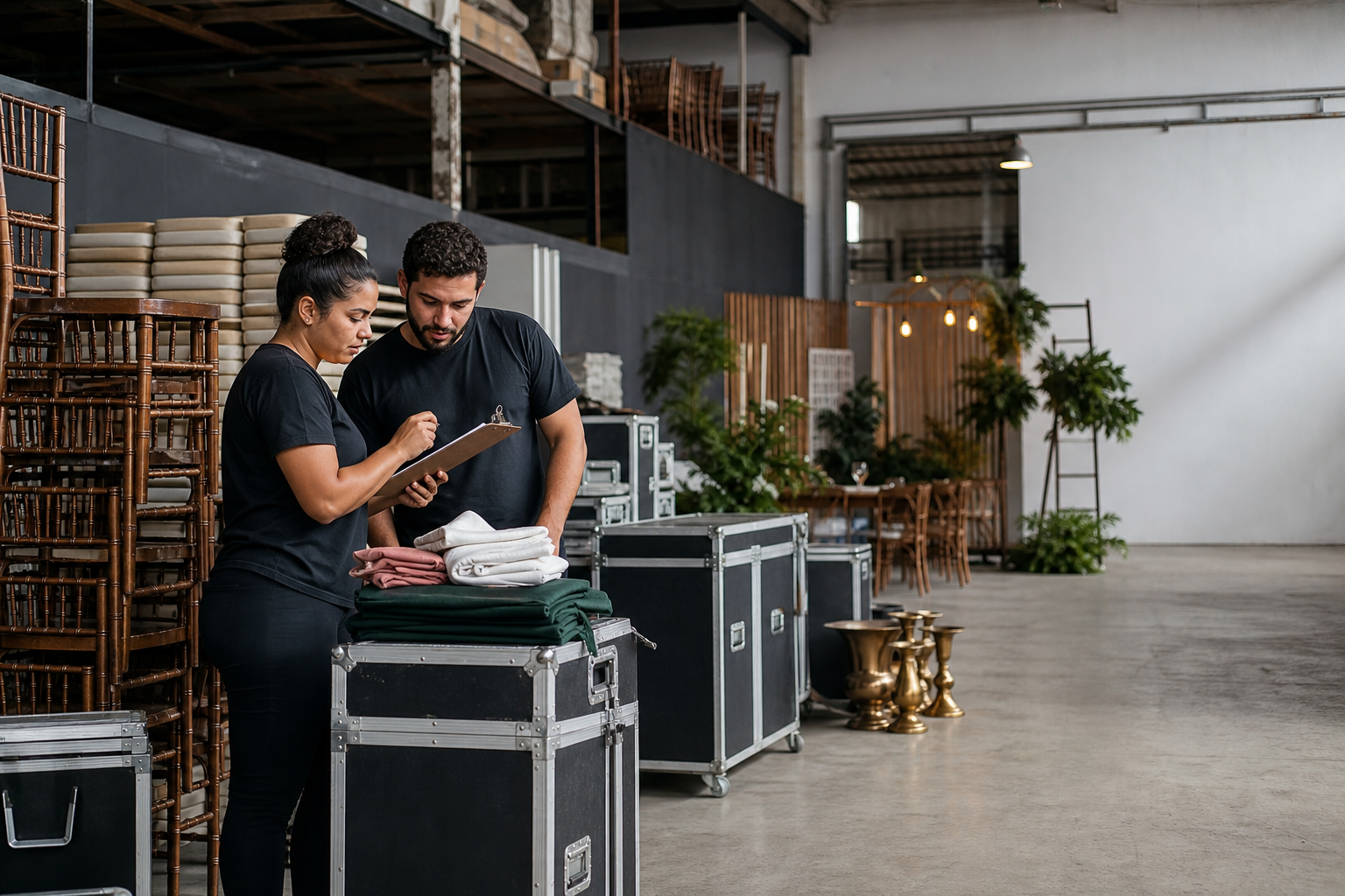 Operação de eventos representando a rotina do setor
